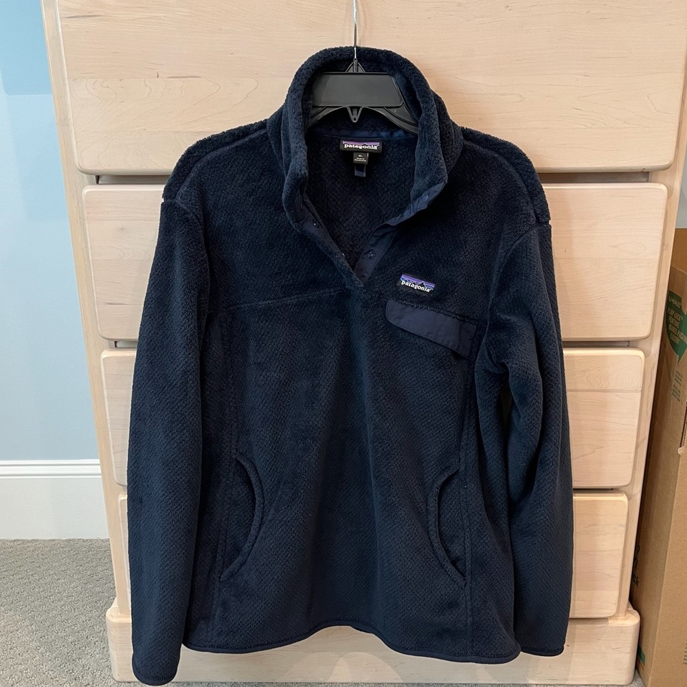 Patagonia Re-Tool Snap T Fleece Pullover Jacket Womens XL Prussian Blue